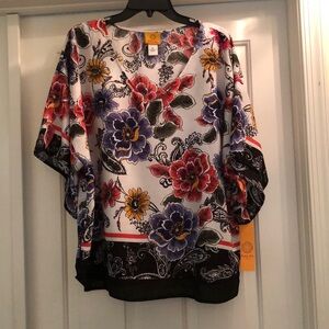 Berek Blue and Pink 3/4 Sleeve Boxy Blouse